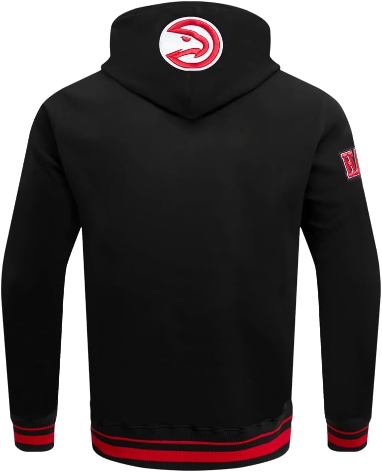 image:imagePro Standard Mens NBA Script Tail Brushed Back French Terry Pull Over HoodieBlackRedBlack