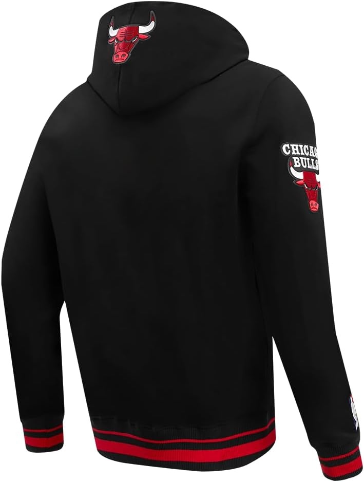 image:imagePro Standard Mens NBA Script Tail Brushed Back French Terry Pull Over HoodieBlackRedBlack