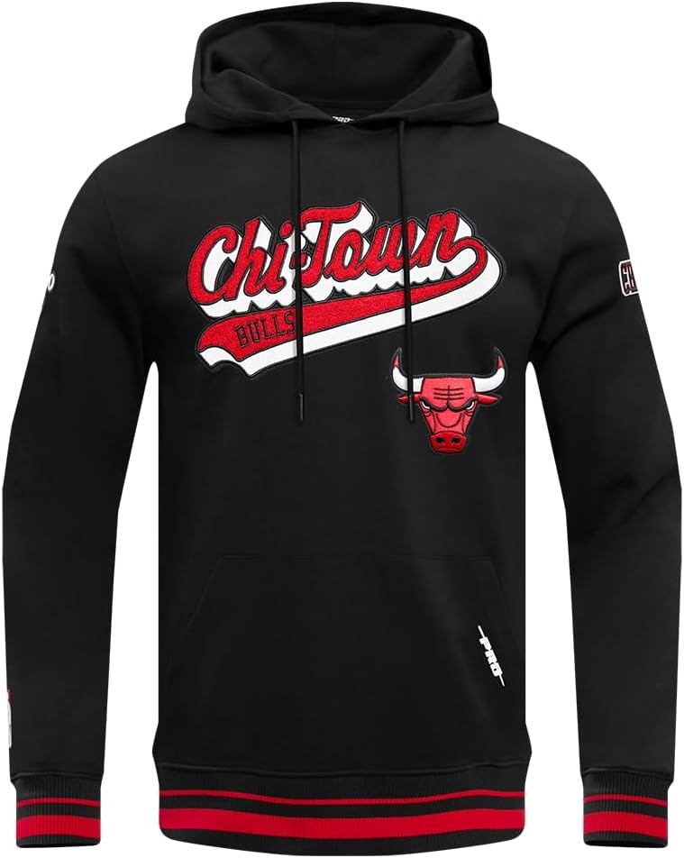 image:imagePro Standard Mens NBA Script Tail Brushed Back French Terry Pull Over HoodieBlackRedBlack
