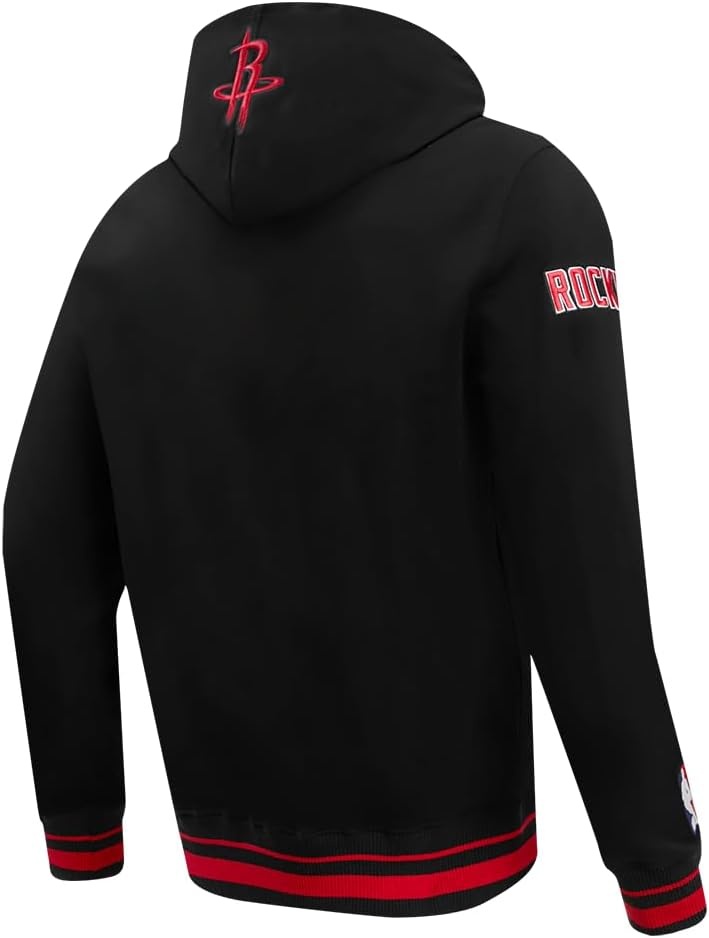 image:imagePro Standard Mens NBA Script Tail Brushed Back French Terry Pull Over HoodieBlackRedBlack