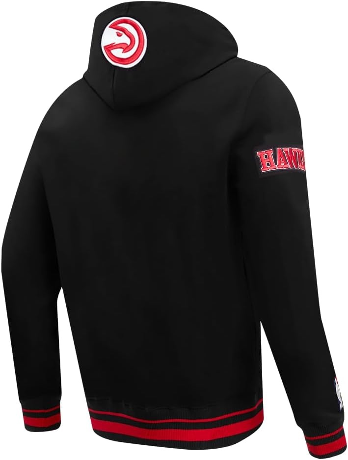 image:imagePro Standard Mens NBA Script Tail Brushed Back French Terry Pull Over HoodieBlackRedBlack
