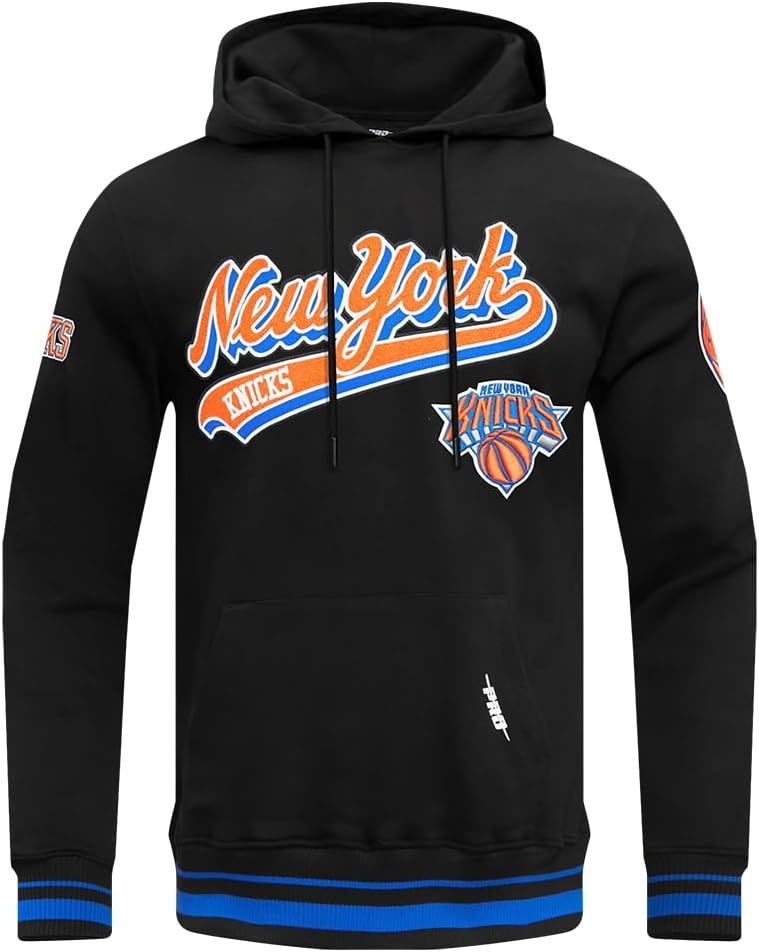 image:imagePro Standard Mens NBA Script Tail Brushed Back French Terry Pull Over HoodieBlackRoyal BlueBlack