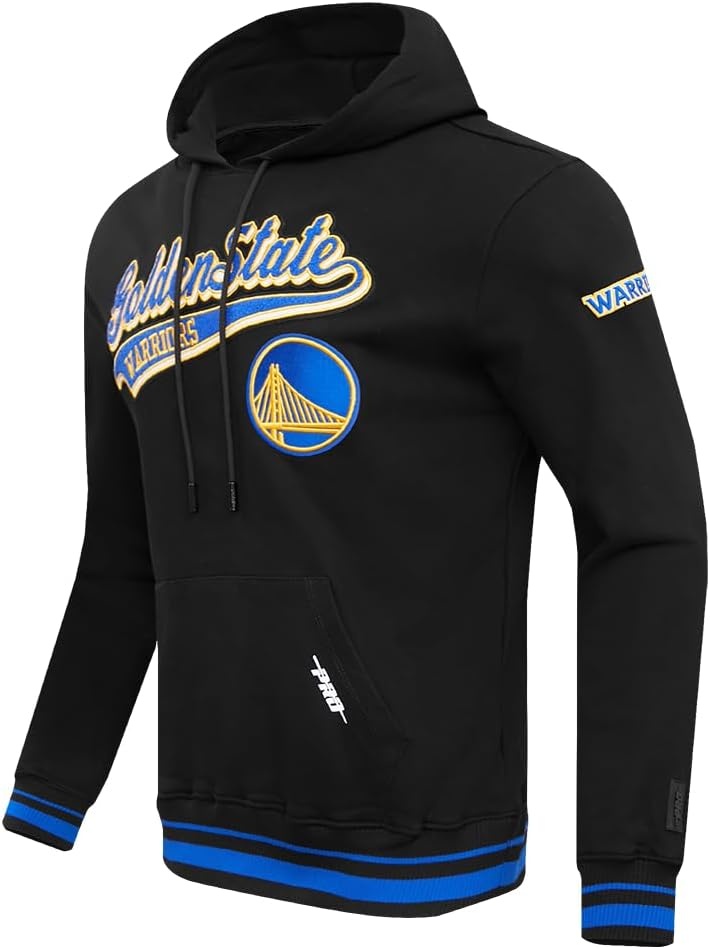 image:imagePro Standard Mens NBA Script Tail Brushed Back French Terry Pull Over HoodieBlackRoyal BlueBlack