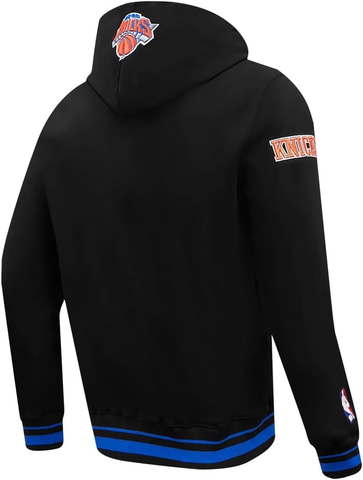image:imagePro Standard Mens NBA Script Tail Brushed Back French Terry Pull Over HoodieBlackRoyal BlueBlack