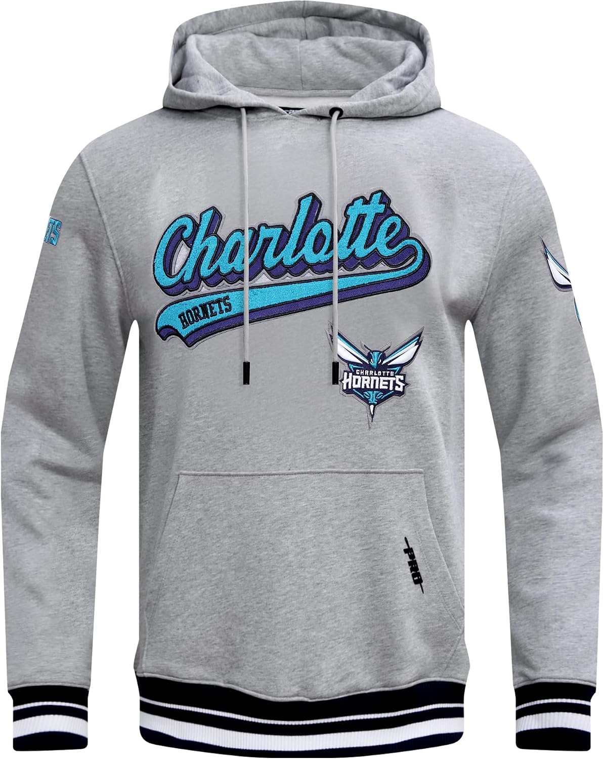 image:imagePro Standard Mens NBA Script Tail Brushed Back French Terry Pull Over HoodieHeather GrayBlack