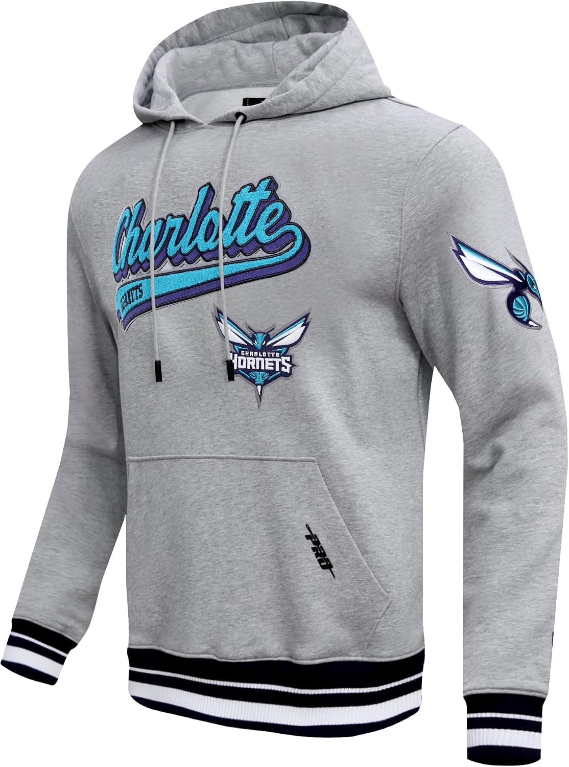 image:imagePro Standard Mens NBA Script Tail Brushed Back French Terry Pull Over HoodieHeather GrayBlack