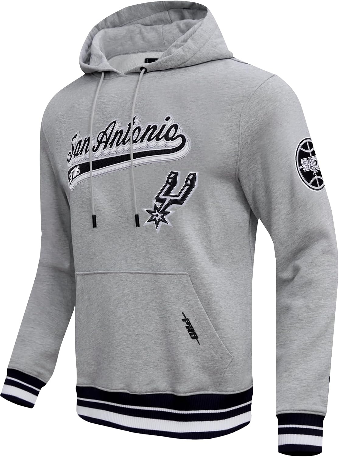 image:imagePro Standard Mens NBA Script Tail Brushed Back French Terry Pull Over HoodieHeather GrayBlack