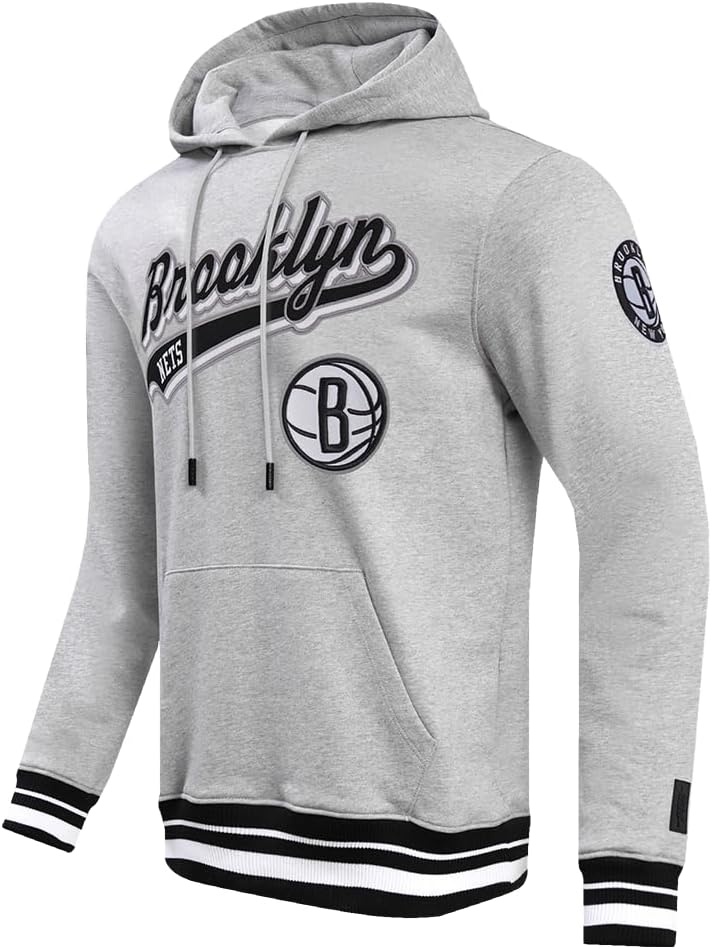 image:imagePro Standard Mens NBA Script Tail Brushed Back French Terry Pull Over HoodieHeather GrayBlack