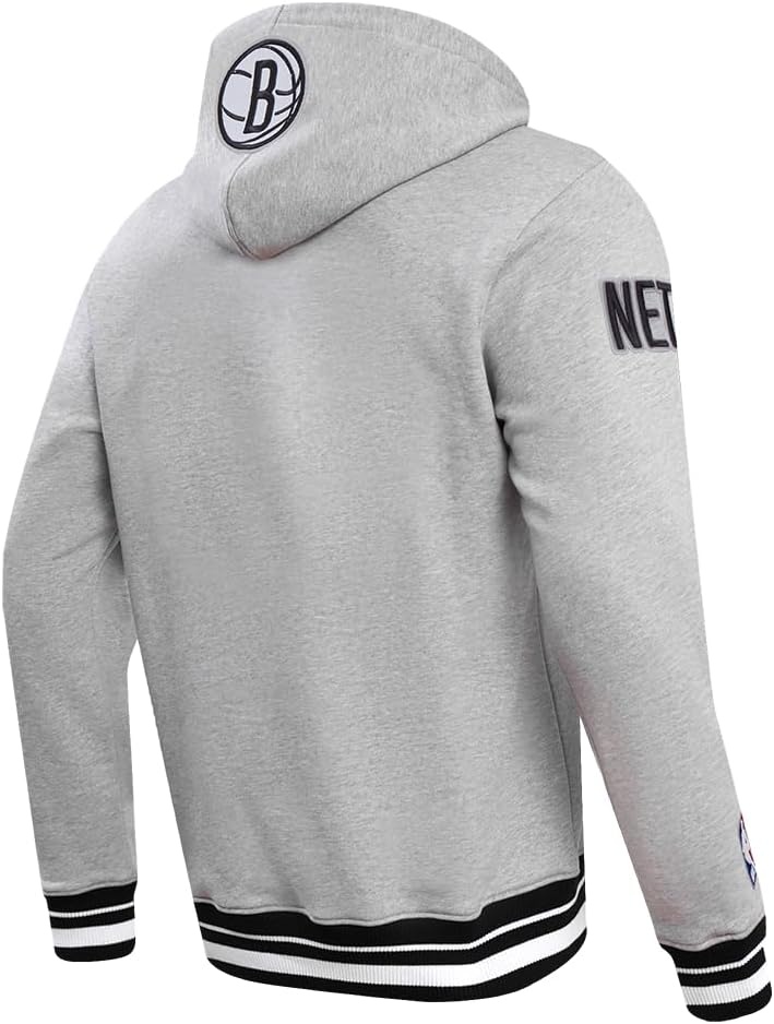 image:imagePro Standard Mens NBA Script Tail Brushed Back French Terry Pull Over HoodieHeather GrayBlack
