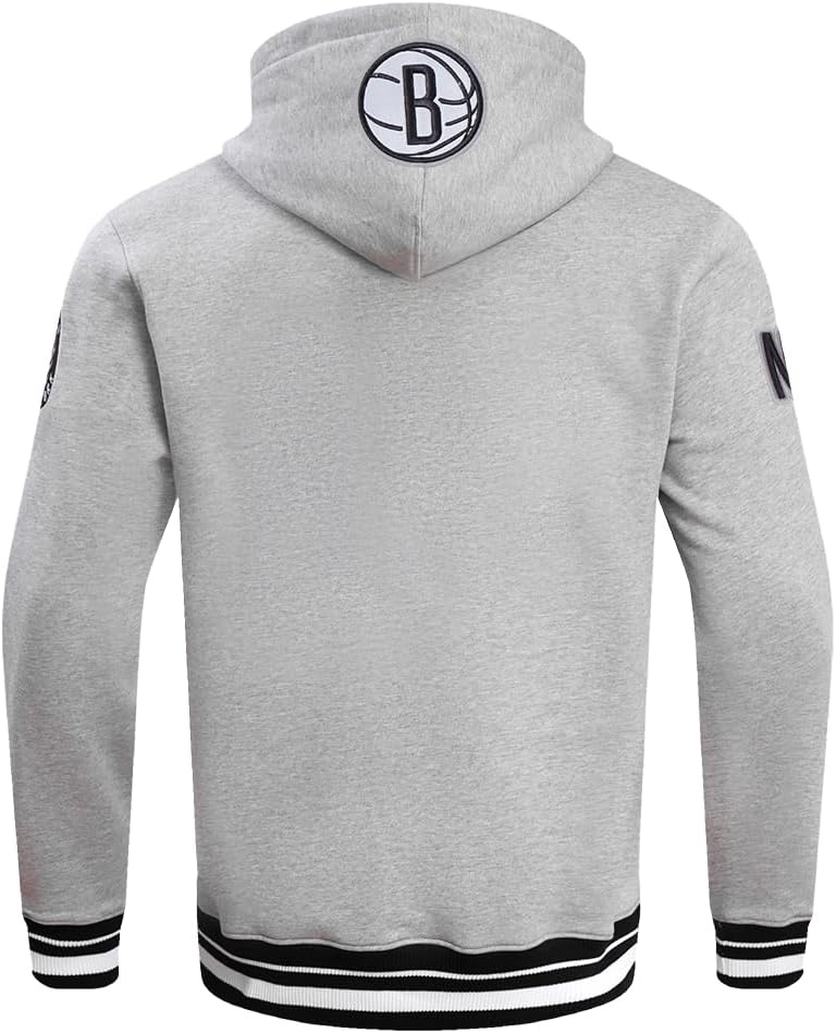 image:imagePro Standard Mens NBA Script Tail Brushed Back French Terry Pull Over HoodieHeather GrayBlack