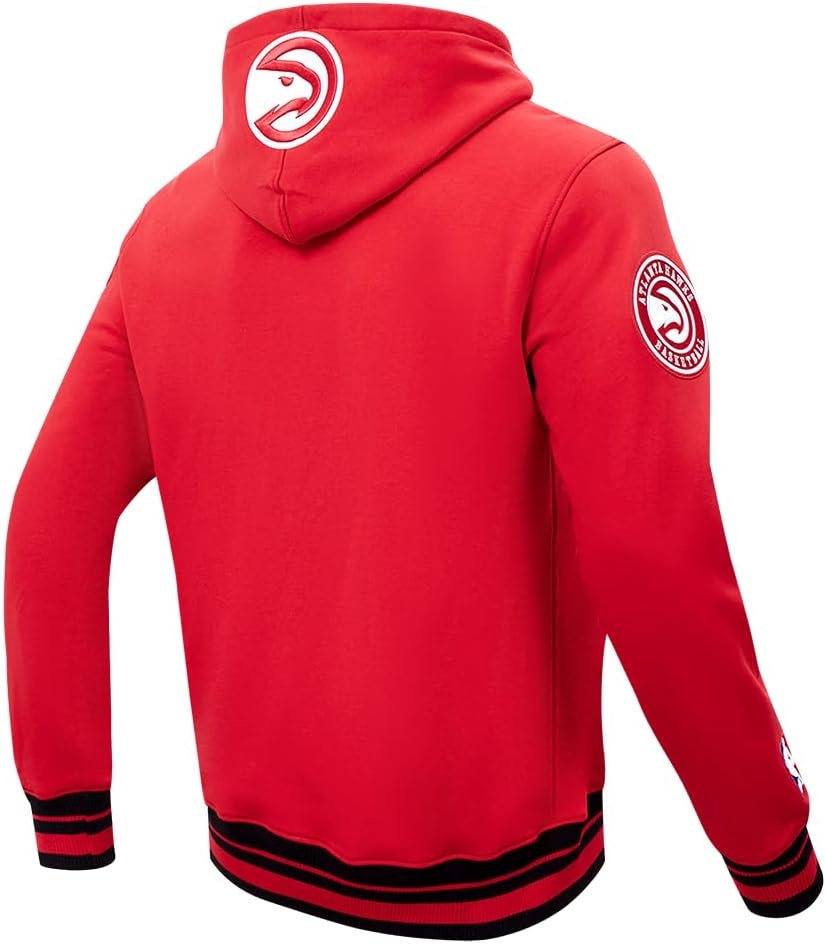 image:imagePro Standard Mens NBA Script Tail Brushed Back French Terry Pull Over HoodieRedBlack
