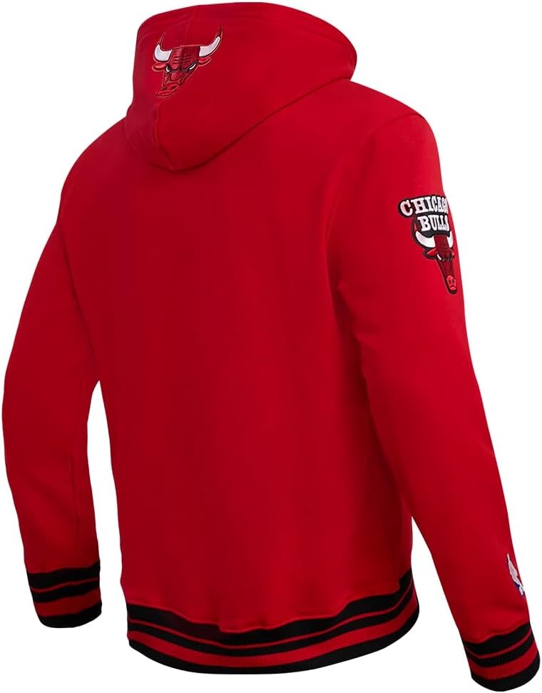image:imagePro Standard Mens NBA Script Tail Brushed Back French Terry Pull Over HoodieRedBlack