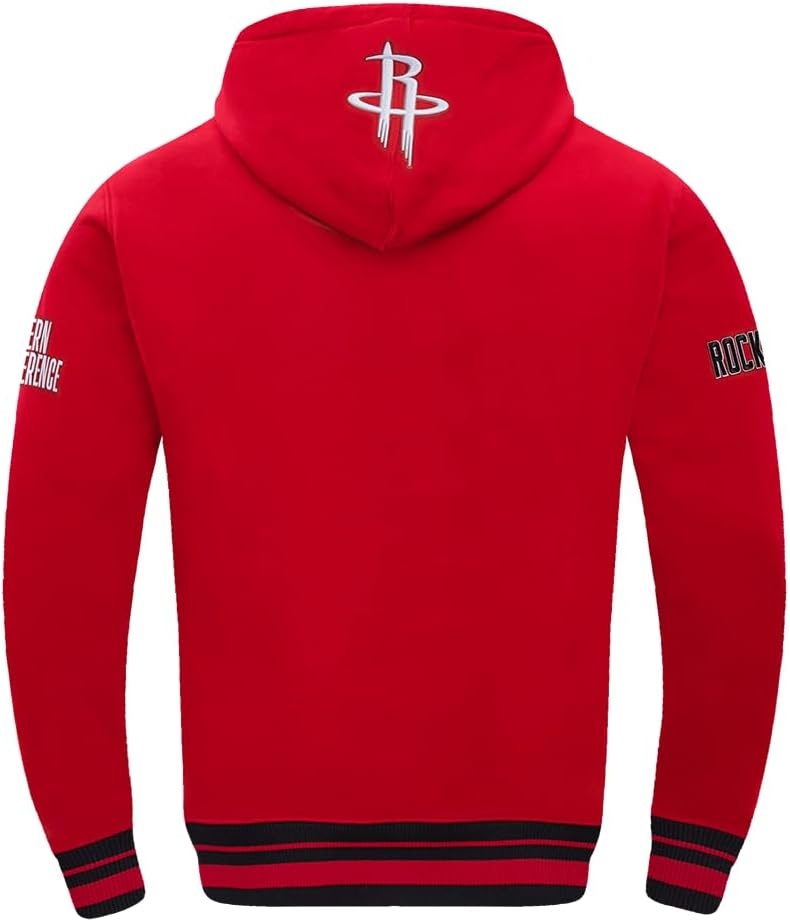 image:imagePro Standard Mens NBA Script Tail Brushed Back French Terry Pull Over HoodieRedBlack