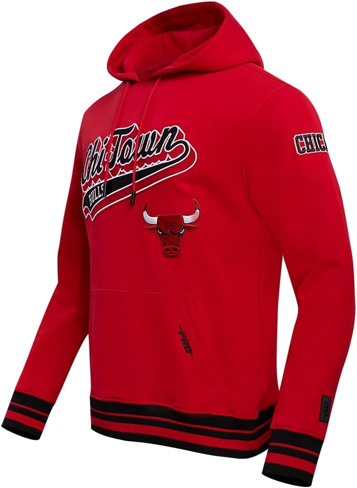 image:imagePro Standard Mens NBA Script Tail Brushed Back French Terry Pull Over HoodieRedBlack