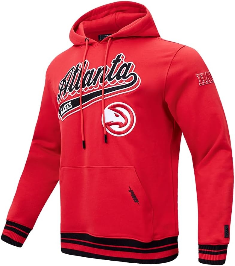 image:imagePro Standard Mens NBA Script Tail Brushed Back French Terry Pull Over HoodieRedBlack