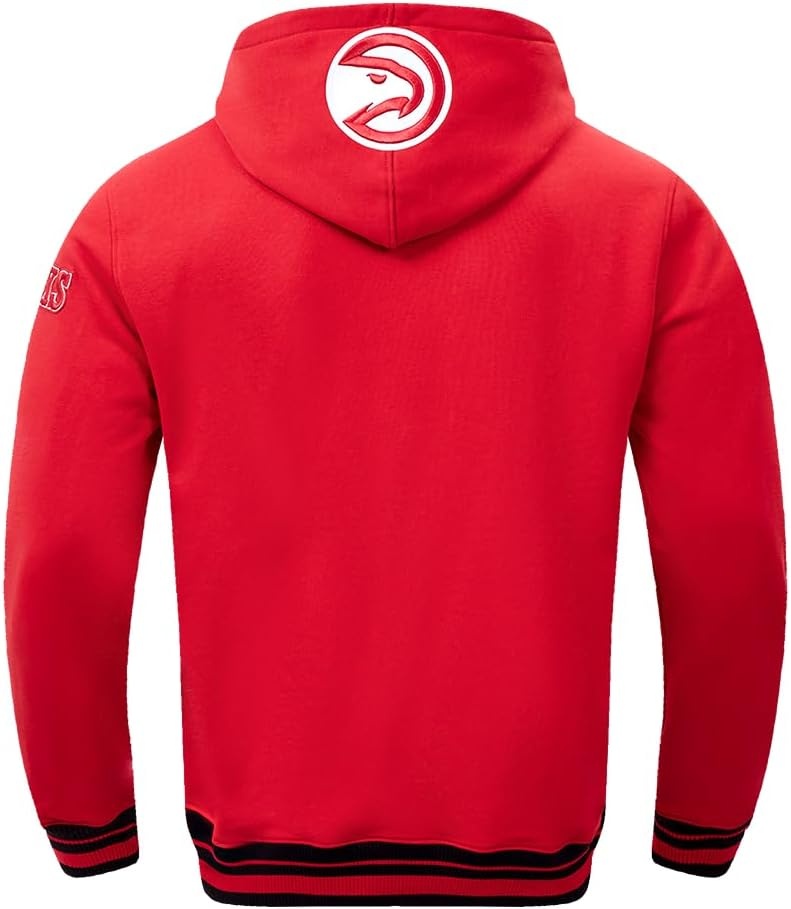 image:imagePro Standard Mens NBA Script Tail Brushed Back French Terry Pull Over HoodieRedBlack