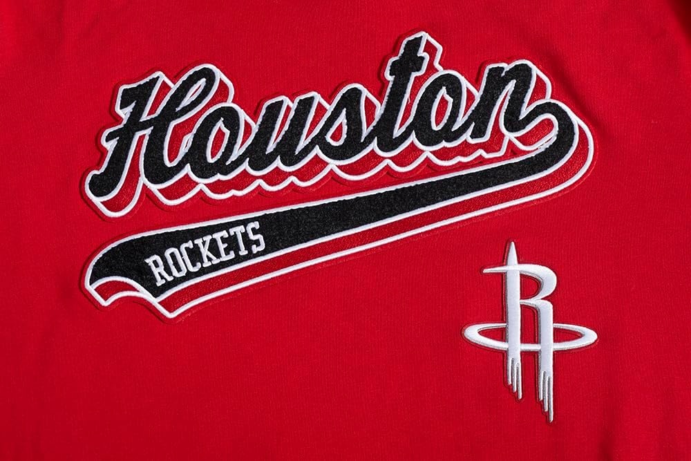 image:imagePro Standard Mens NBA Script Tail Brushed Back French Terry Pull Over HoodieRedBlack