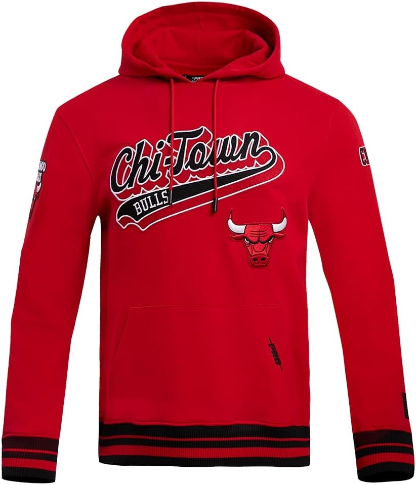 image:imagePro Standard Mens NBA Script Tail Brushed Back French Terry Pull Over HoodieRedBlack