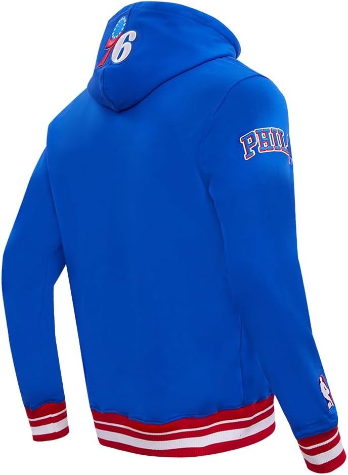 image:imagePro Standard Mens NBA Script Tail Brushed Back French Terry Pull Over HoodieRoyal BlueRed