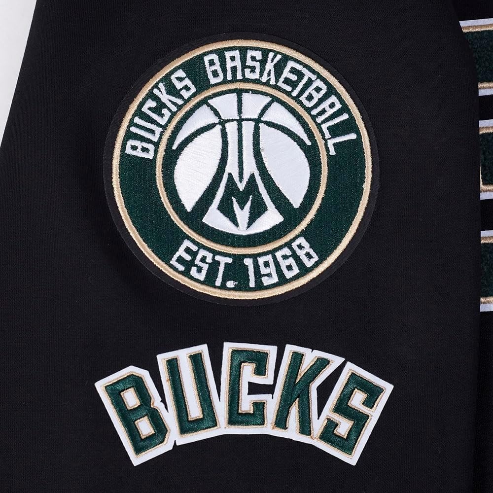 image:imagePro Standard NBA mens Mens Nba Milwaukee Bucks Classic Player Cotton Double Knit Pull Over HoodieBlack