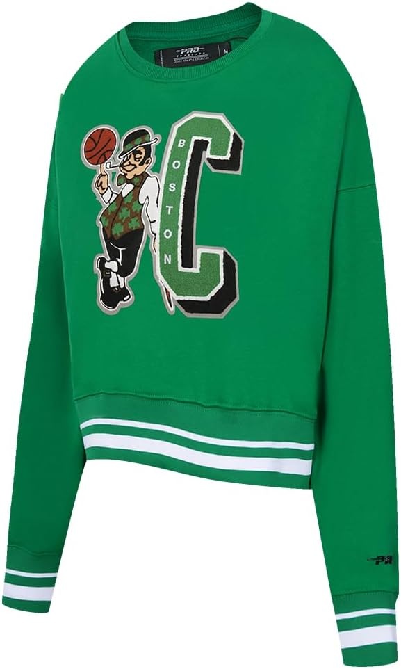 image:imagePro Standard NBA womens Womens Nba Mash Up Brushed Back French Terry Crewneck SweatshirtKelly Green