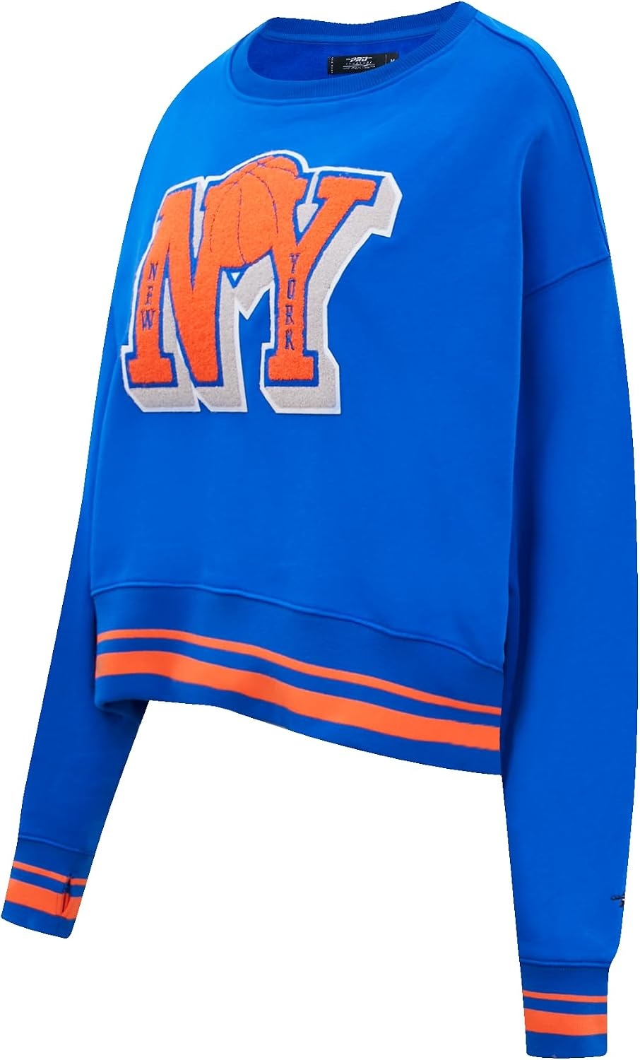 image:imagePro Standard NBA womens Womens Nba Mash Up Brushed Back French Terry Crewneck SweatshirtRoyalOrangeRoyal