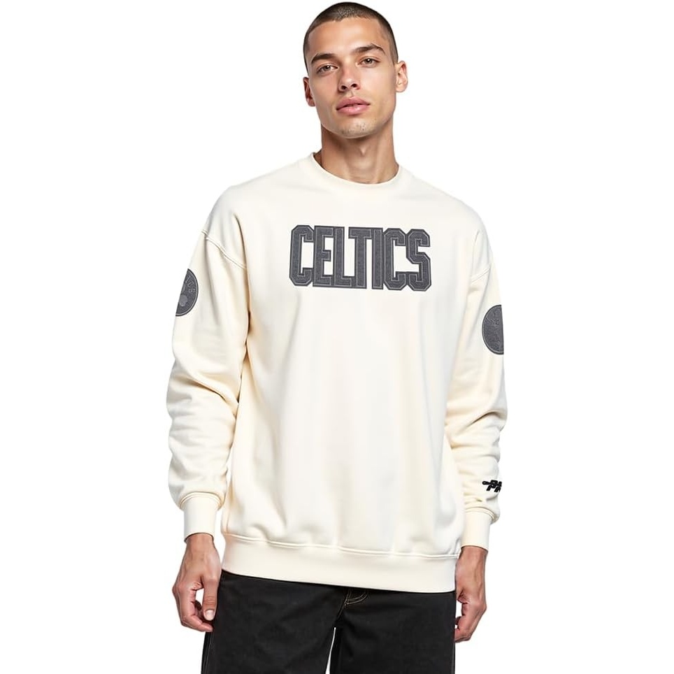 image:imagePro Standard Mens NBA Reverse French Terry Brushed Back French Terry Crewneck SweatshirtEggshell