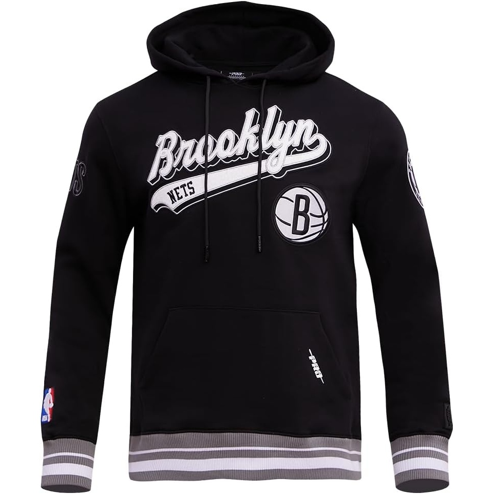 image:imagePro Standard Mens NBA Script Tail Brushed Back French Terry Pull Over HoodieBlackGray