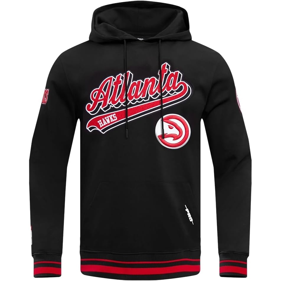 image:imagePro Standard Mens NBA Script Tail Brushed Back French Terry Pull Over HoodieBlackRedBlack