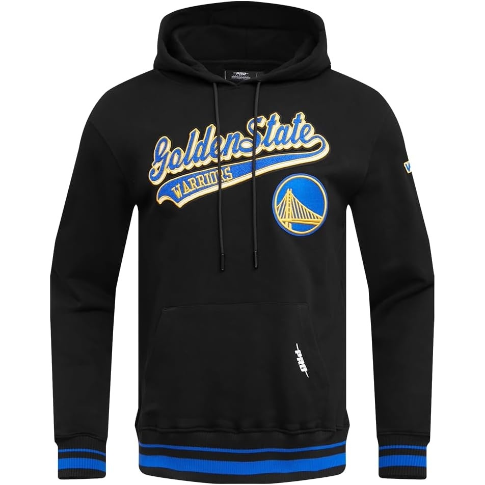 image:imagePro Standard Mens NBA Script Tail Brushed Back French Terry Pull Over HoodieBlackRoyal BlueBlack