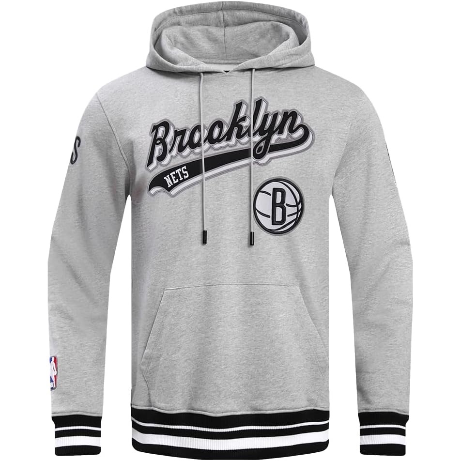 image:imagePro Standard Mens NBA Script Tail Brushed Back French Terry Pull Over HoodieHeather GrayBlack