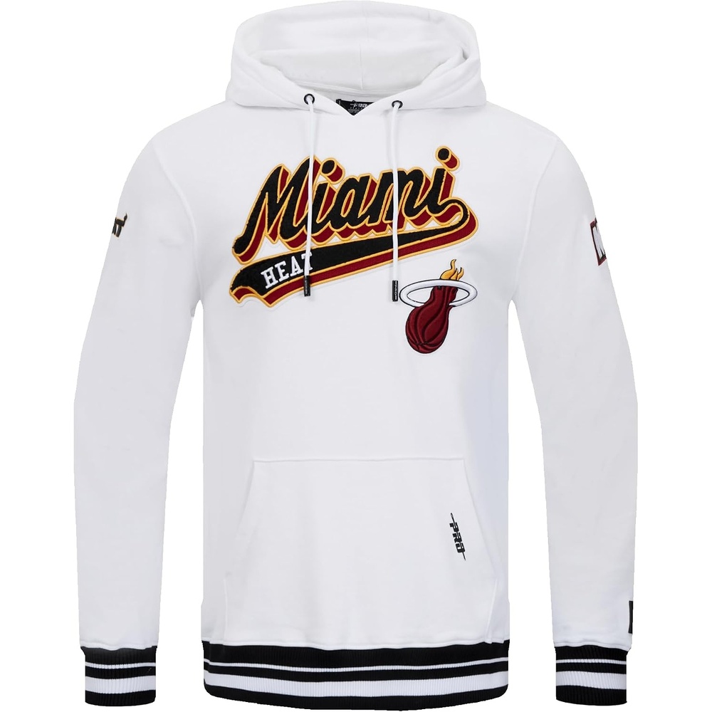 image:imagePro Standard Mens NBA Script Tail Brushed Back French Terry Pull Over HoodieWhiteBlack