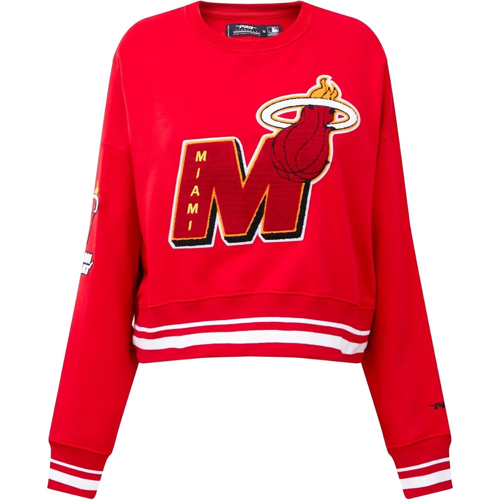 image:imagePro Standard NBA womens Womens Nba Mash Up Brushed Back French Terry Crewneck SweatshirtRed