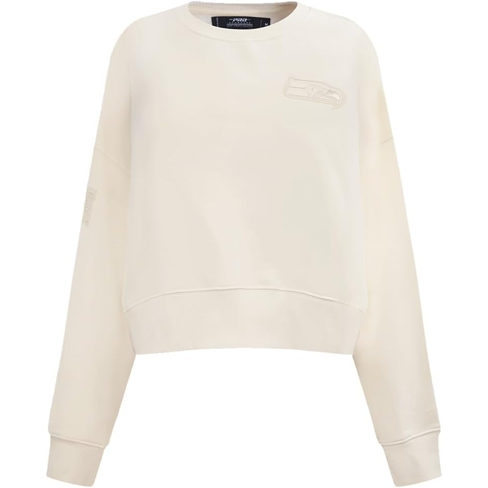 image:imagePro Standard Womens NFL Seattle Seahawks Neutral Crewneck Sweatshirt Eggshell 2XL