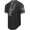 Pro Standard Loose Mens Mens NBA San Antonio Spurs Classic Mesh Player Name and Number Poly Mesh Button Down Mesh Top(Black)