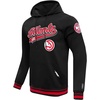 Pro Standard Mens NBA Script Tail Brushed Back French Terry Pull Over Hoodie(Black/Red/Black)