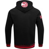 Pro Standard Mens NBA Script Tail Brushed Back French Terry Pull Over Hoodie(Black/Red/Black)