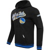 Pro Standard Mens NBA Script Tail Brushed Back French Terry Pull Over Hoodie(Black/Royal Blue/Black)