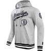 Pro Standard Mens NBA Script Tail Brushed Back French Terry Pull Over Hoodie(Heather Gray/Black)