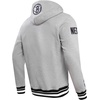 Pro Standard Mens NBA Script Tail Brushed Back French Terry Pull Over Hoodie(Heather Gray/Black)