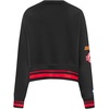 Pro Standard NBA womens Womens Nba Mash Up Brushed Back French Terry Crewneck Sweatshirt(Black/Red/Black)