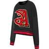 Pro Standard NBA womens Womens Nba Mash Up Brushed Back French Terry Crewneck Sweatshirt(Black/Red/Black)