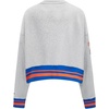 Pro Standard NBA womens Womens Nba Mash Up Brushed Back French Terry Crewneck Sweatshirt(Heather Grey/Royal/Orange)