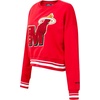 Pro Standard NBA womens Womens Nba Mash Up Brushed Back French Terry Crewneck Sweatshirt(Red)