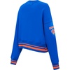 Pro Standard NBA womens Womens Nba Mash Up Brushed Back French Terry Crewneck Sweatshirt(Royal/Orange/Royal)