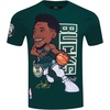 Mens NBA Milwaukee Bucks Remix Avatar Cotton Short Sleeve Tee(Forest Green)