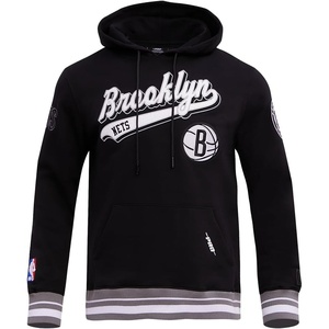 Pro Standard Mens NBA Script Tail Brushed Back French Terry Pull Over Hoodie(Black/Gray)