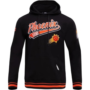 Pro Standard Mens NBA Script Tail Brushed Back French Terry Pull Over Hoodie(Black/Orange)