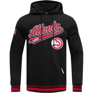 Pro Standard Mens NBA Script Tail Brushed Back French Terry Pull Over Hoodie(Black/Red/Black)