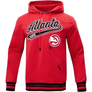 Pro Standard Mens NBA Script Tail Brushed Back French Terry Pull Over Hoodie(Red/Black)